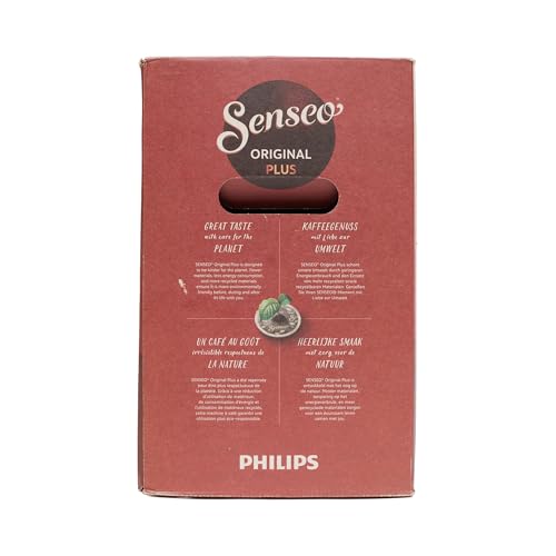 Philips SENSEO Original Plus Machine à café à dosettes, Sélecteur d'intensité, Crema Plus, Technologie Booster d'arômes, Produit vert, Rouge intense (CSA210/91)