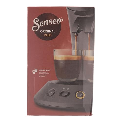 Philips SENSEO Original Plus Machine à café à dosettes, Crema Plus, Sélecteur d'intensité Technologie Booster d'arômes, Produit vert, Noir intense (CSA210/61)