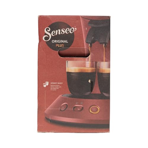 Philips SENSEO Original Plus Machine à café à dosettes, Sélecteur d'intensité, Crema Plus, Technologie Booster d'arômes, Produit vert, Rouge intense (CSA210/91)