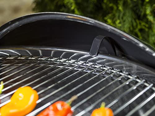 Weber Barbecue à Charbon Classic Kettle 47 cm - Barbecue à Couvercle, Thermomètre Intégré, Pieds et Roues - Barbecue d'Extérieur Autoportant avec Vasque en Porcelaine Émaillée - Noir (1231004)