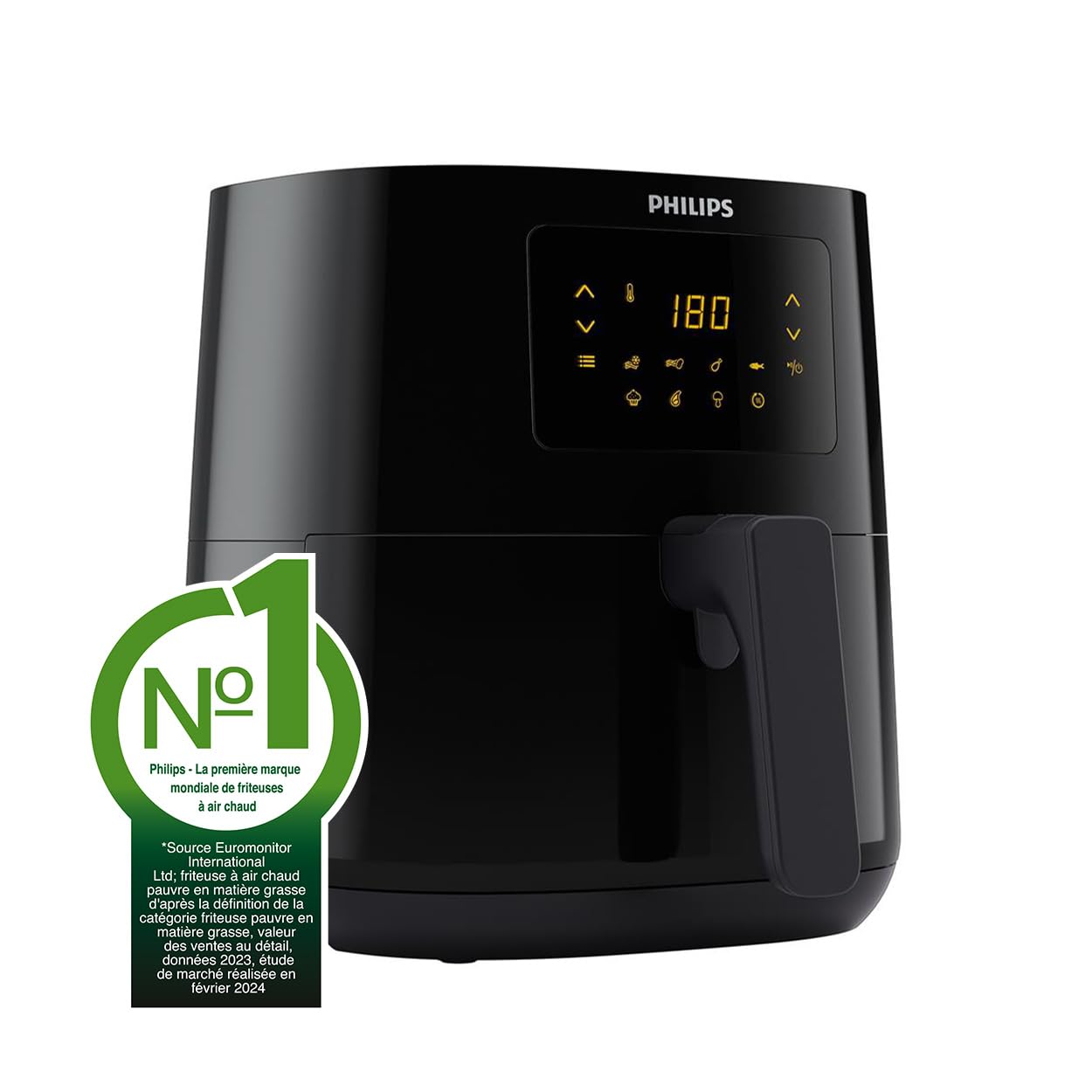 Philips Domestic Appliances Airfryer Série 3000 L, 4.1L (0.8Kg), Airfryer 13 en 1, 90% de graisse en moins grâce à la technologie Rapid Air, Digitale, Application de recette HomeID (HD9252/90)