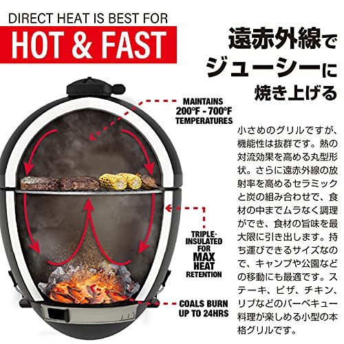 Char-Griller AKORN Jr. Kamado E6714 Barbecue à charbon portable pour cendres