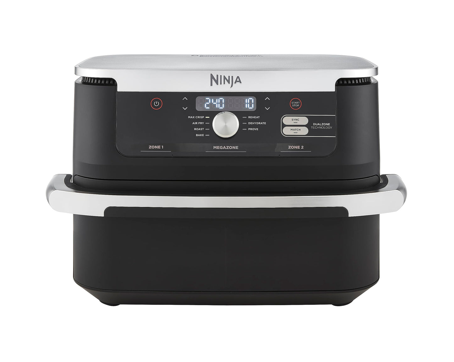 NINJA Foodi FlexDrawer Air Fryer, Dual Zone Avec Séparateur Amovible, Grand Tiroir de 10.4 L, 7-en-1, Double Zone, Sans Huile, Pièces Antiadhésives Compatibles Au Lave-Vaisselle, Noir AF500EU