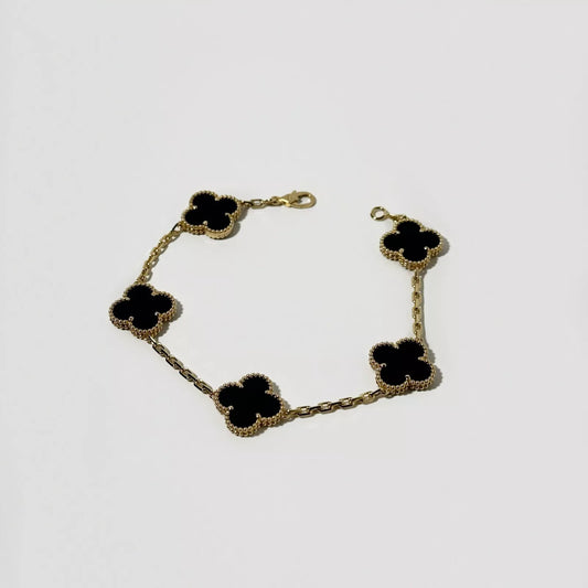 Van Cleef & Arpels Vintage Alhambra 5 motifs Bracelet Onyx